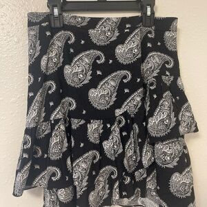 Ted Baker White and Black Tiered Mini Skirt